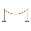 Montour Line Stanchion Post and Rope Kit Sat.Steel, 2 Ball Top1 Gold Rope C-Kit-2-SS-BA-1-PVR-GD-PS
